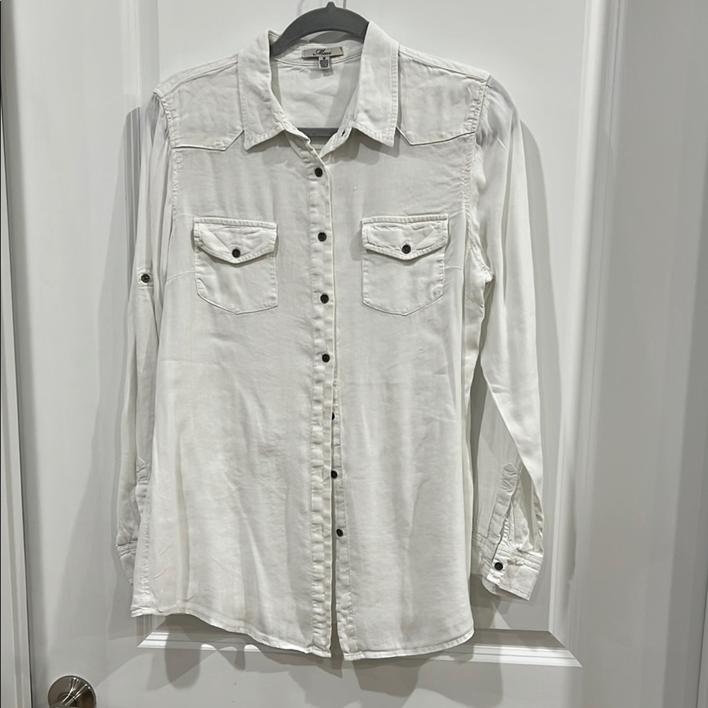 White Button-Up Men's Shirt